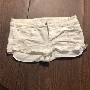 White denim shorts